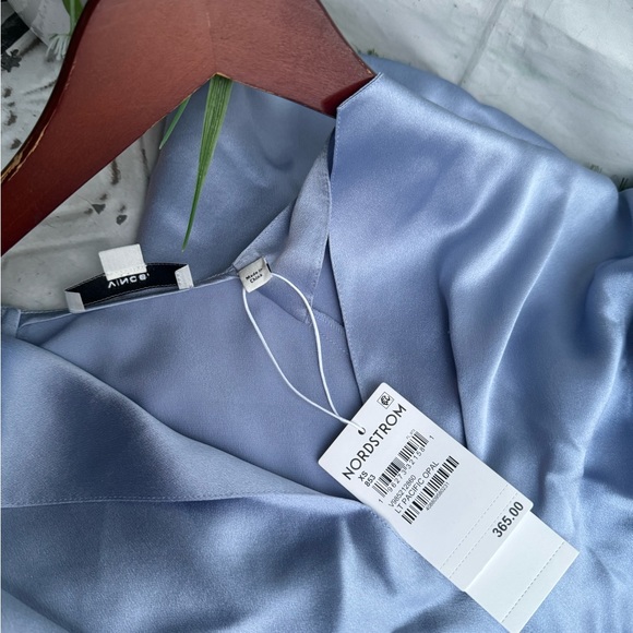 VINCE Pacific Opal Silk Dolman Draped Blouse size XS new w tags $365 - Picture 11 of 15